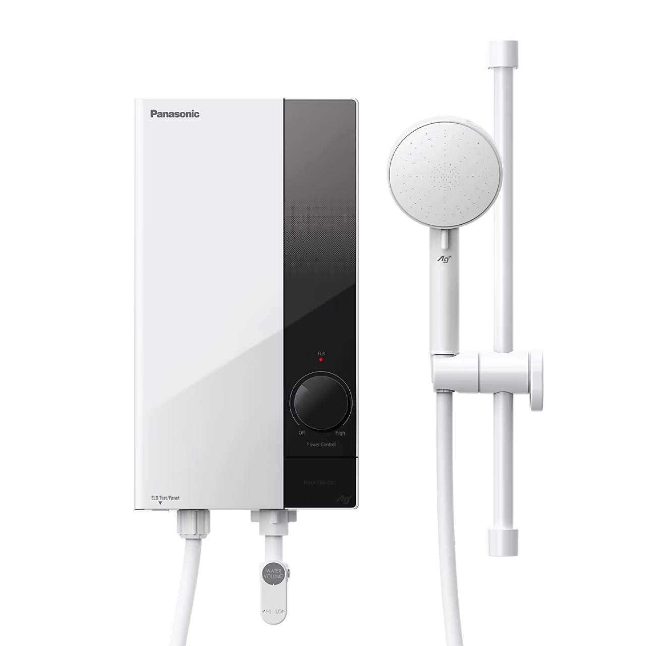 PANASONIC เครื่องทำน้ำอุ่น รุ่น DH-3US1TW 3800 วัตต์ หม้อต้มทองแดง ชุดสไลด์บาร์และฝักบัว ประกัน 5 ปี