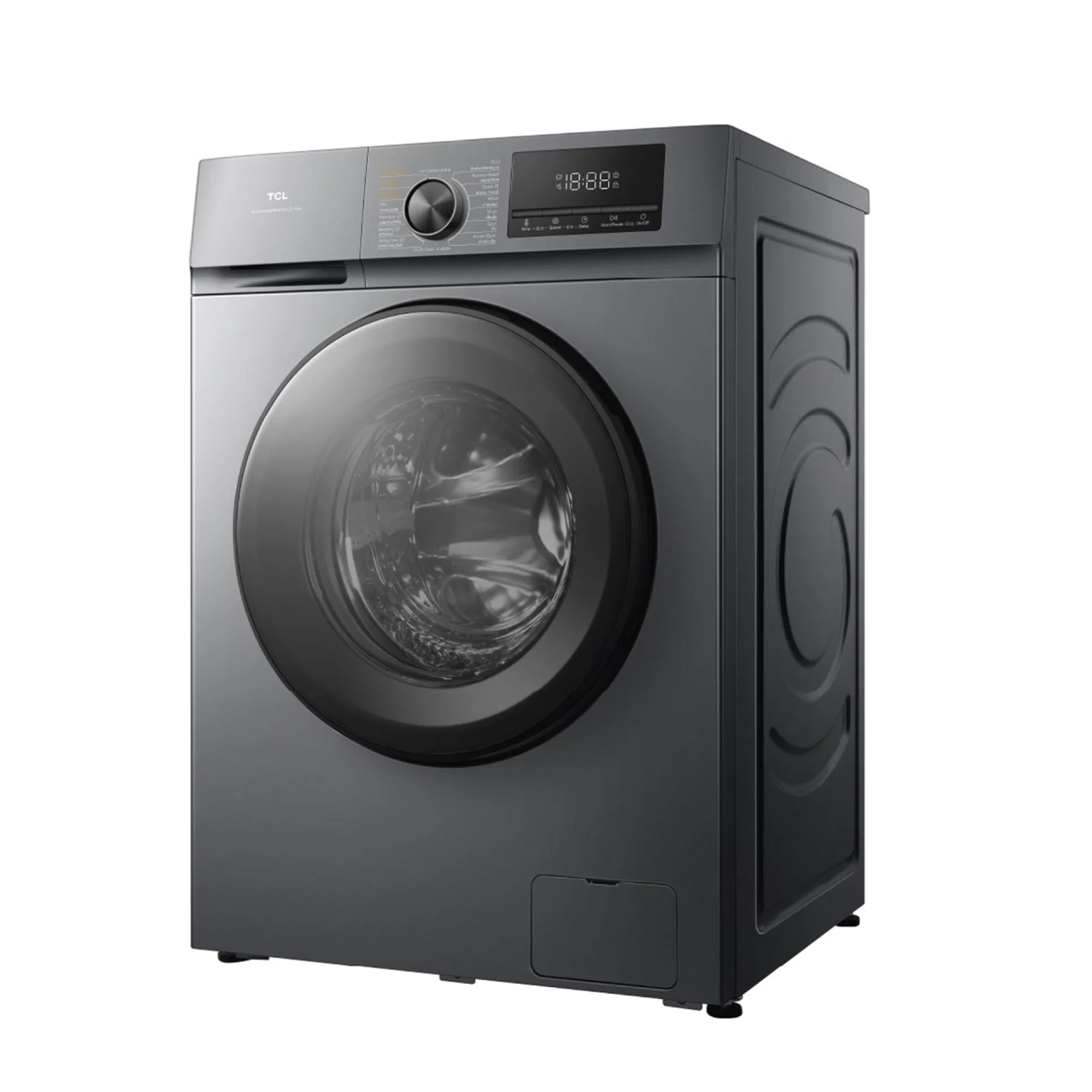 เครื่องซักอบผ้าฝาหน้า TCL รุ่น WT12EPWDG ความจุถักซัก 12 กก. ความจุในการอบ 8 กก. อินเวอร์เตอร์ สีเทา รับประกัน 12 ปี