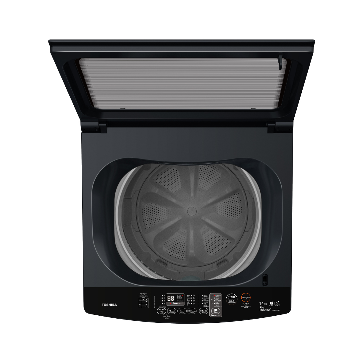 Toshiba เครื่องซักผ้าฝาบน รุ่น AW-DUM1500LT(MK) 14 กิโลกรัม ประหยัดน้ำ ประหยัดไฟ ทนทาน ทำงานเงียบ รับประกันมอเตอร์ 10 ปี