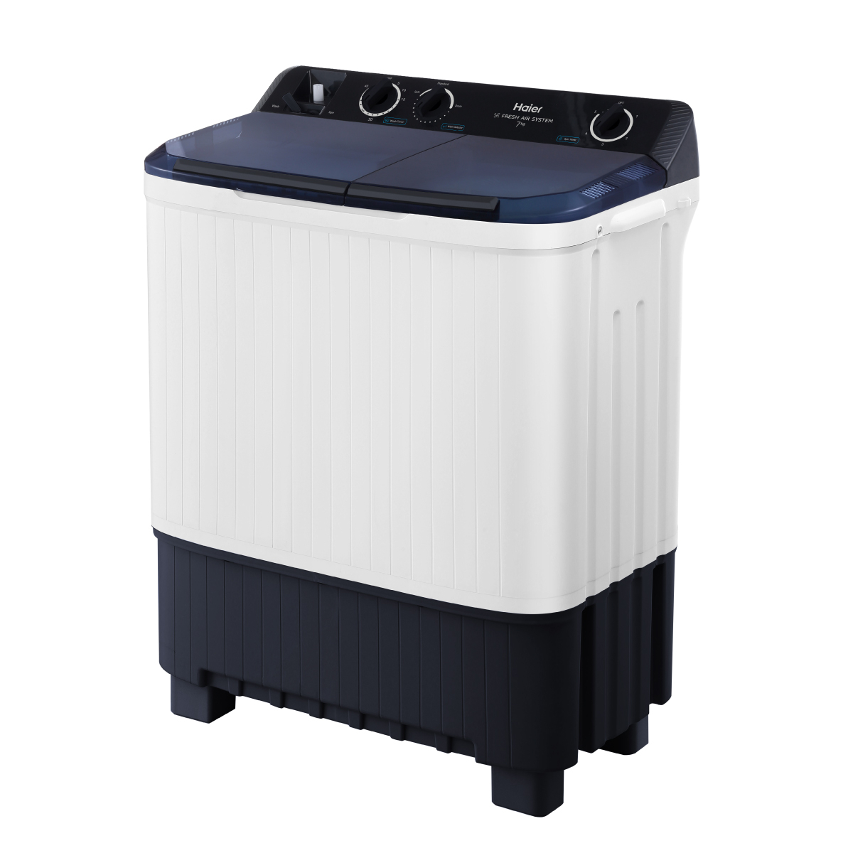 Haier เครื่องซักผ้า 2 ถัง กึ่งอัตโนมัติ รุ่น HTW70-1217 ความจุ 7.5 kg. ถังปั่น 4.5 kg. ประกัน 1 ปี มอเตอร์ 12 ปี