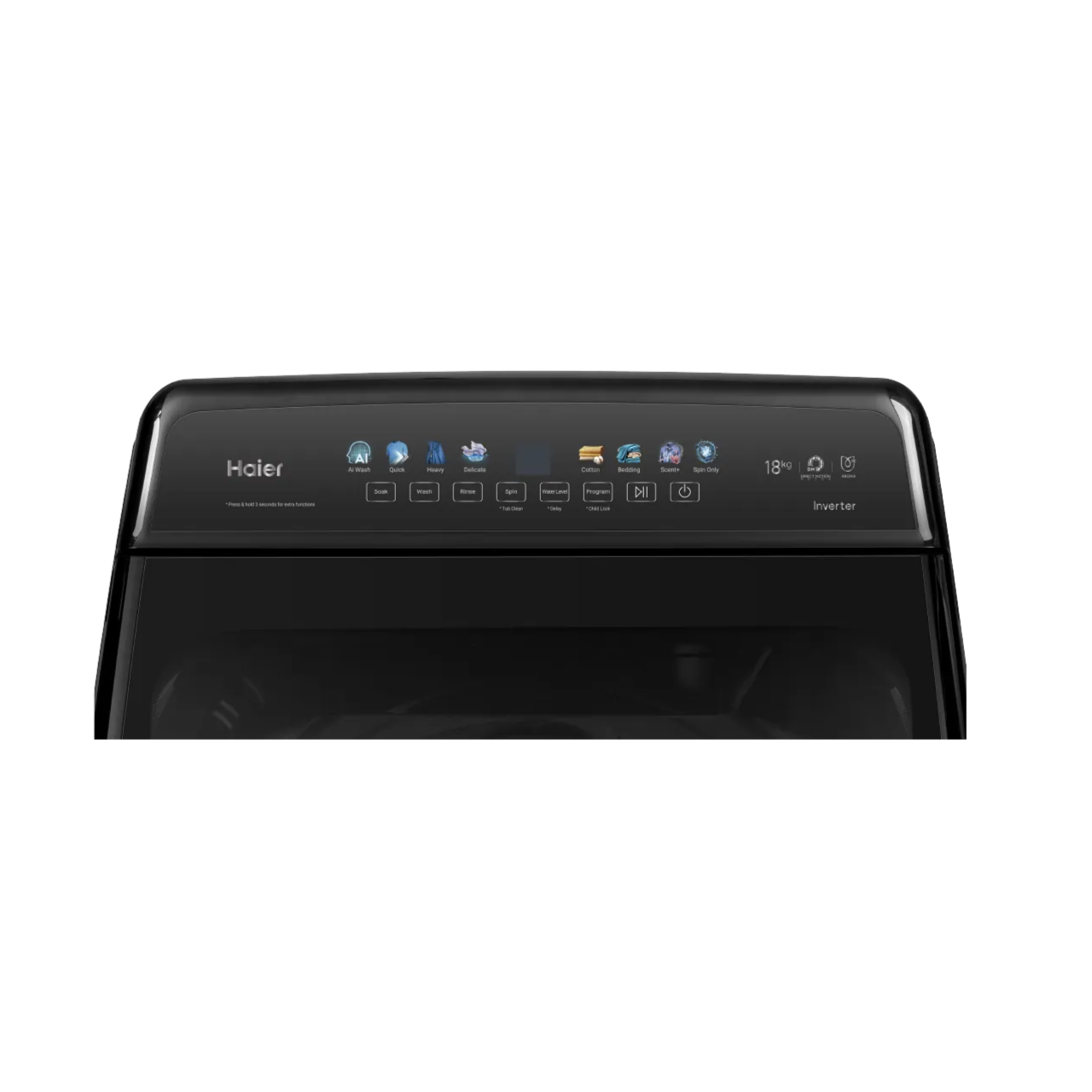 Haier เครื่องซักผ้าฝาบน รุ่น HWM180-B2158B ขนาด 18 กิโลกรัม แผงควบคุมหน้าจอสีระบบสัมผัส มอเตอร์ต่อตรง ทำงานเงียบ
