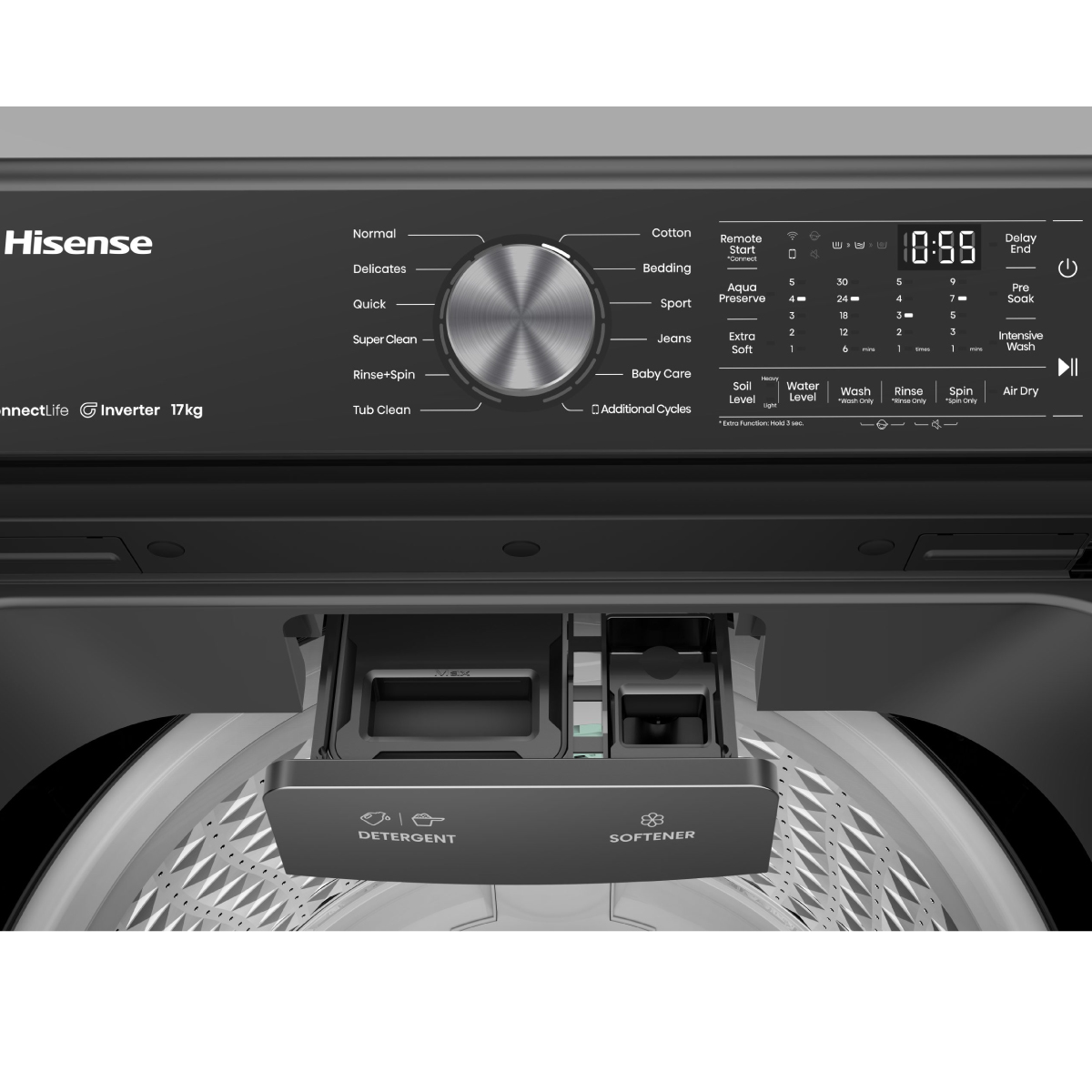 เครื่องซักผ้าอัตโนมัติ ฝาบน Hisense รุ่น WT5T1715DT