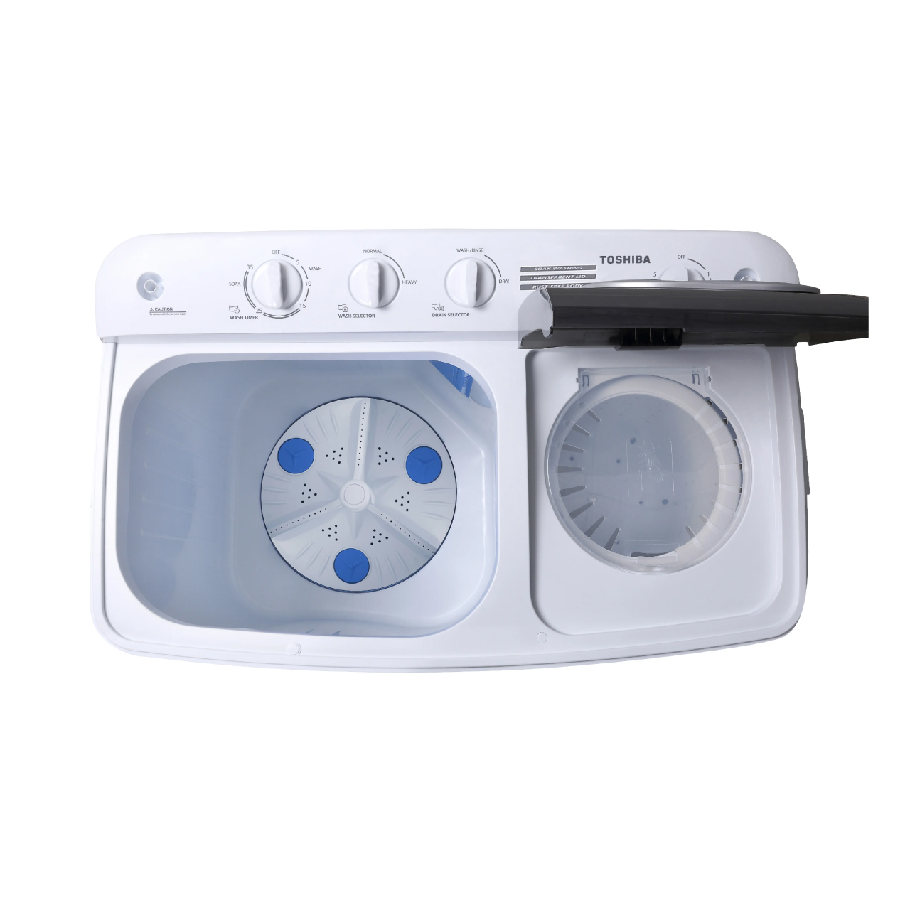 เครื่องซักผ้า 2 ถัง Toshiba รุุ่น VH-Q150MT ความจุ 14 กก. ความจุถังปั่น 8 กก. รับประกัน 2 ปี มอเตอร์ 5 ปี รุ่นใหม่