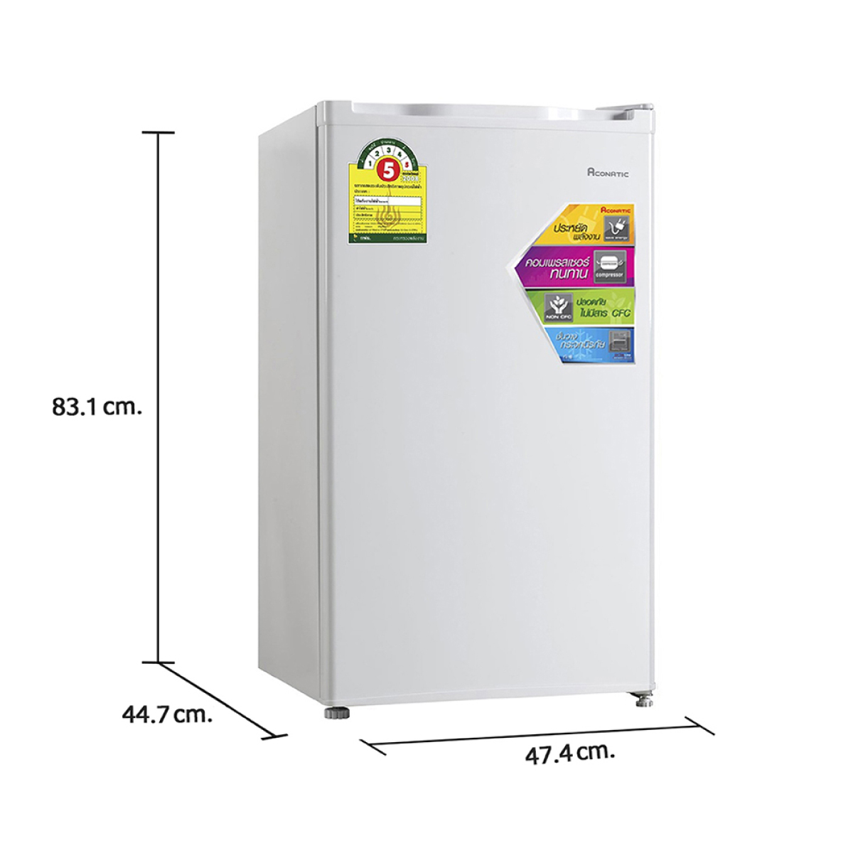 ACONATIC ตู้เย็นมินิบาร์ รุ่น AN-FR928 ความจุ 3.3 คิว สี Dark Gray รับประกัน 1 ปี